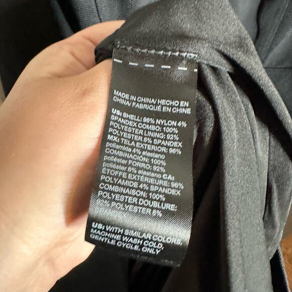 NEW White House Black Market Women's Black Satin Trim Sheath Dress Size 12 - Picture 7 of 8